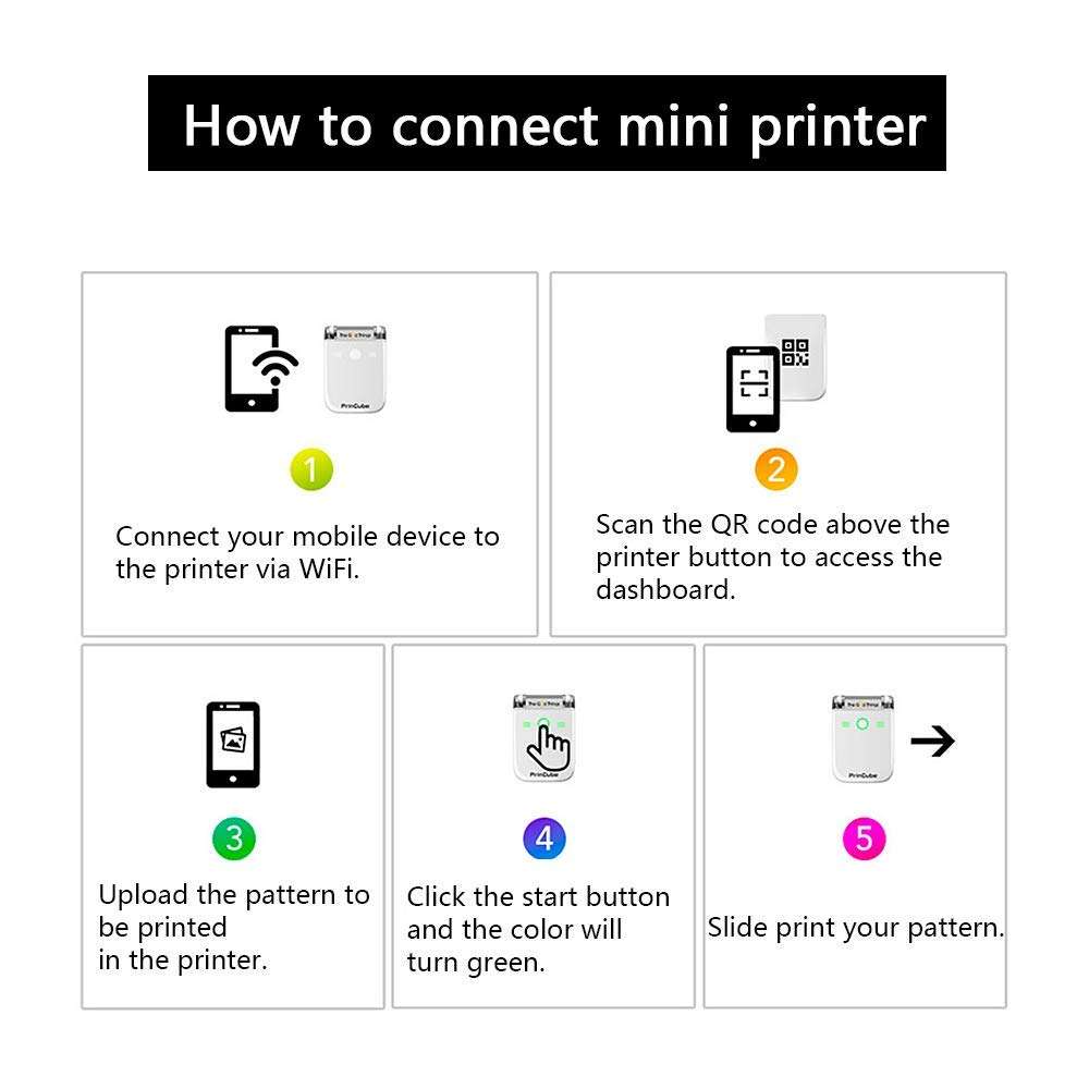 Portable Handheld Inkjet Printer with Quick-Drying Waterproof Ink &Bluetooth Mobile Color Printer for Customized Text,Home Office,Print on Wood, Glass,Clothes,Barcodes 6