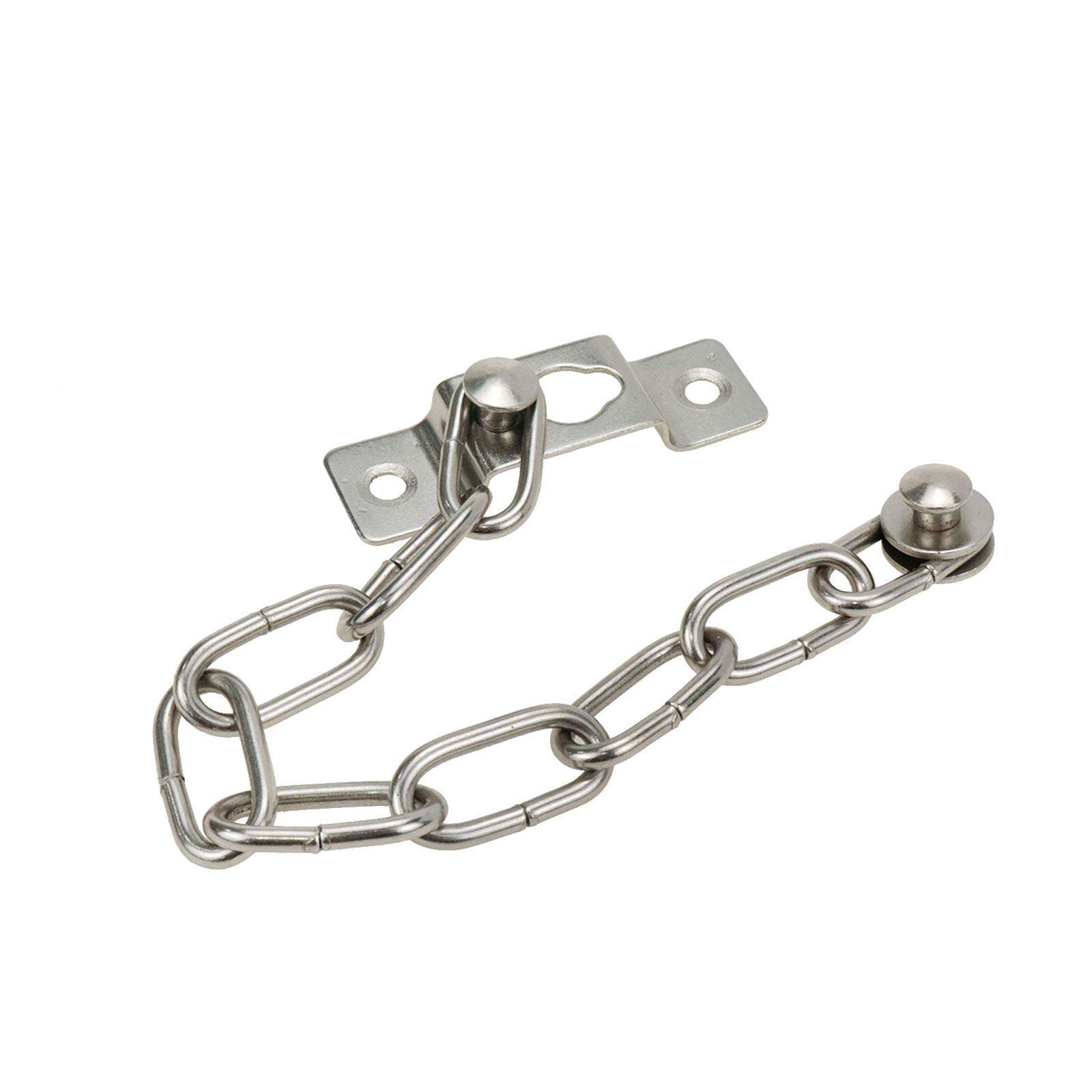 Autoly Security Steel Chain Door Guard Home Security Door Chain Lock for Cabinet, Silver 4