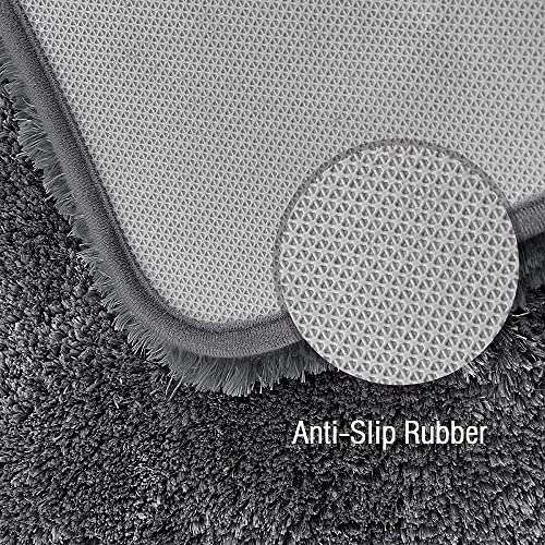 SIWAN | 1 PC Anti Slip Bath Mat Extra Soft and Absorbent Microfiber for Bathroom, Bedroom, Hall (Grey / 60 x 40 cm) 5
