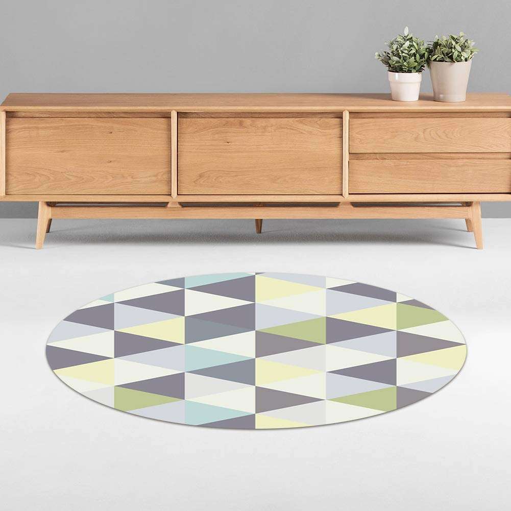 Sitting Pad, Strong and Durable Non-Slip Washable Super Soft Flannel Chair Mat, for Laundry Entry Way Kitchen, Bathroom Apartment, Dorm Room(100cm in Diameter) 4