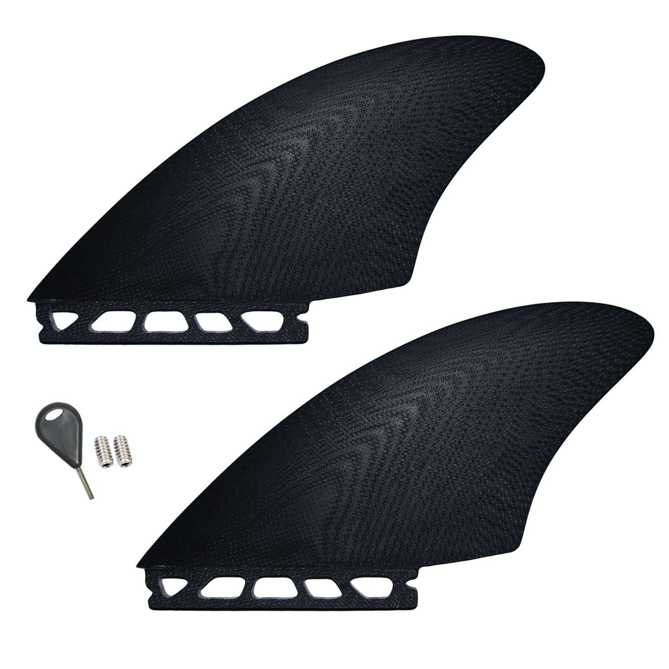OITRCSS Twin Keel Single Tab Surfing Fins -Keel Twin Fins Set -100% Glass Fiber- Upgrade Your Fish Surfboard Performance 1
