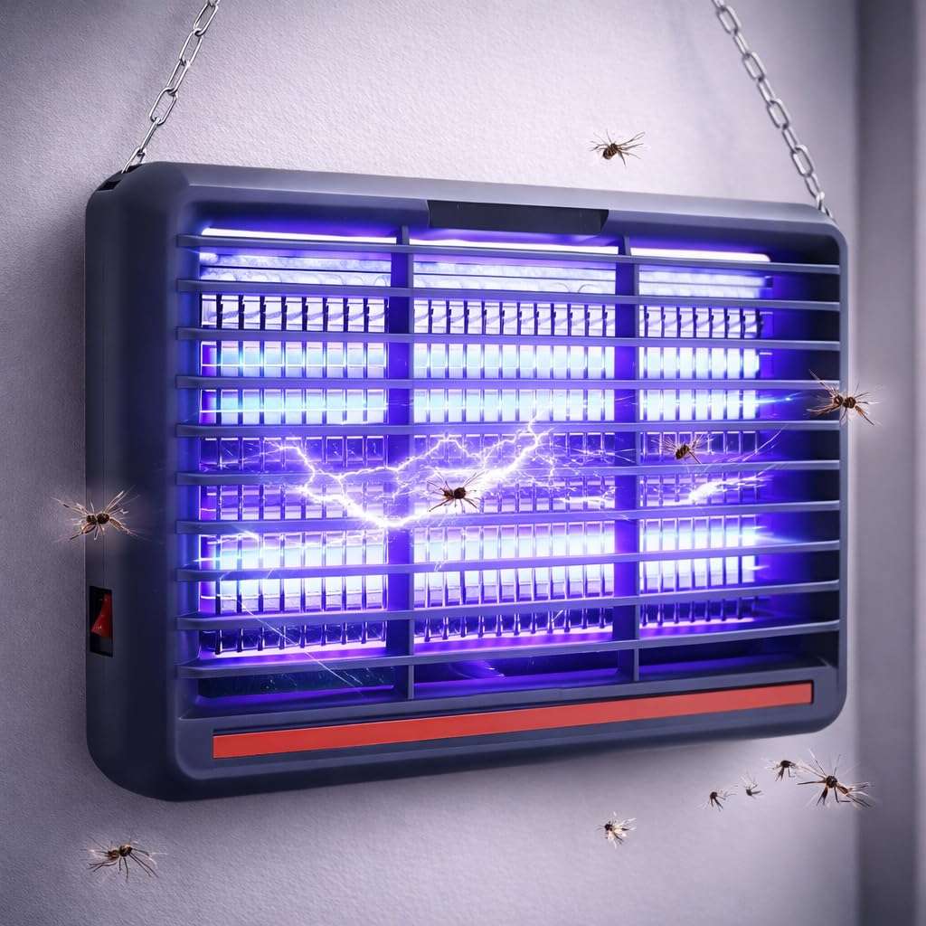 PESOMA Electric Mosquito Killer, Fly Insect Killer Machine, Insect Bug Zapper,Fly Catcher and Trap Killer LED Lamp for Restaurants,Home,Office,Bedroom-Rechargeable Night Lamp (Grey-6W) 1