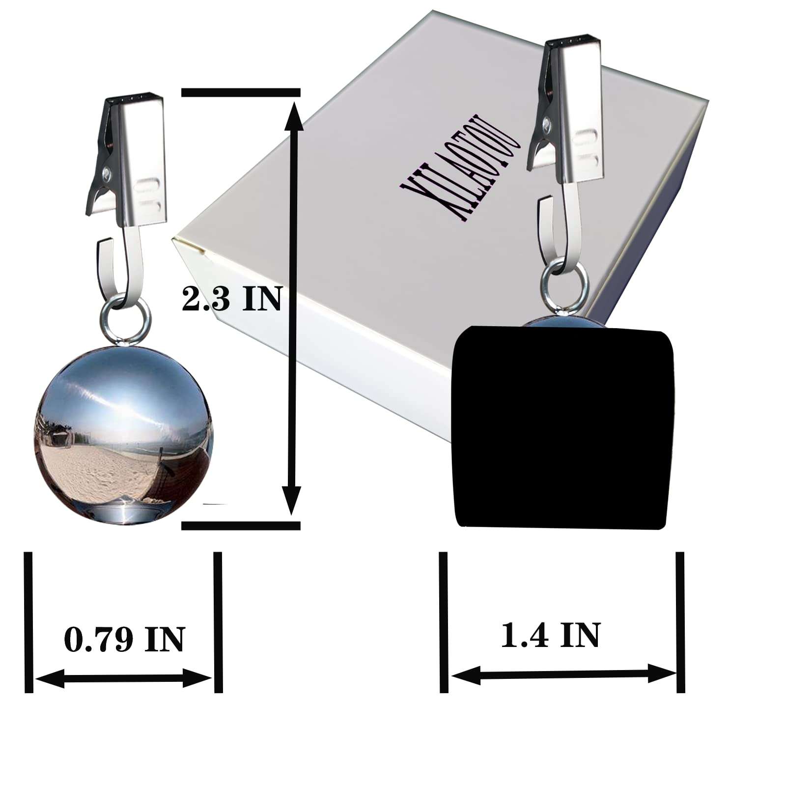 XILAOTOU 8 Pieces of Shower Curtain Weights, with a Total Weight of 0.65 pounds Heavy Premium Shower Curtain Clip Added Weights, with a 0.35 inch Thick Anti-Collision Rubber Sleeve 4