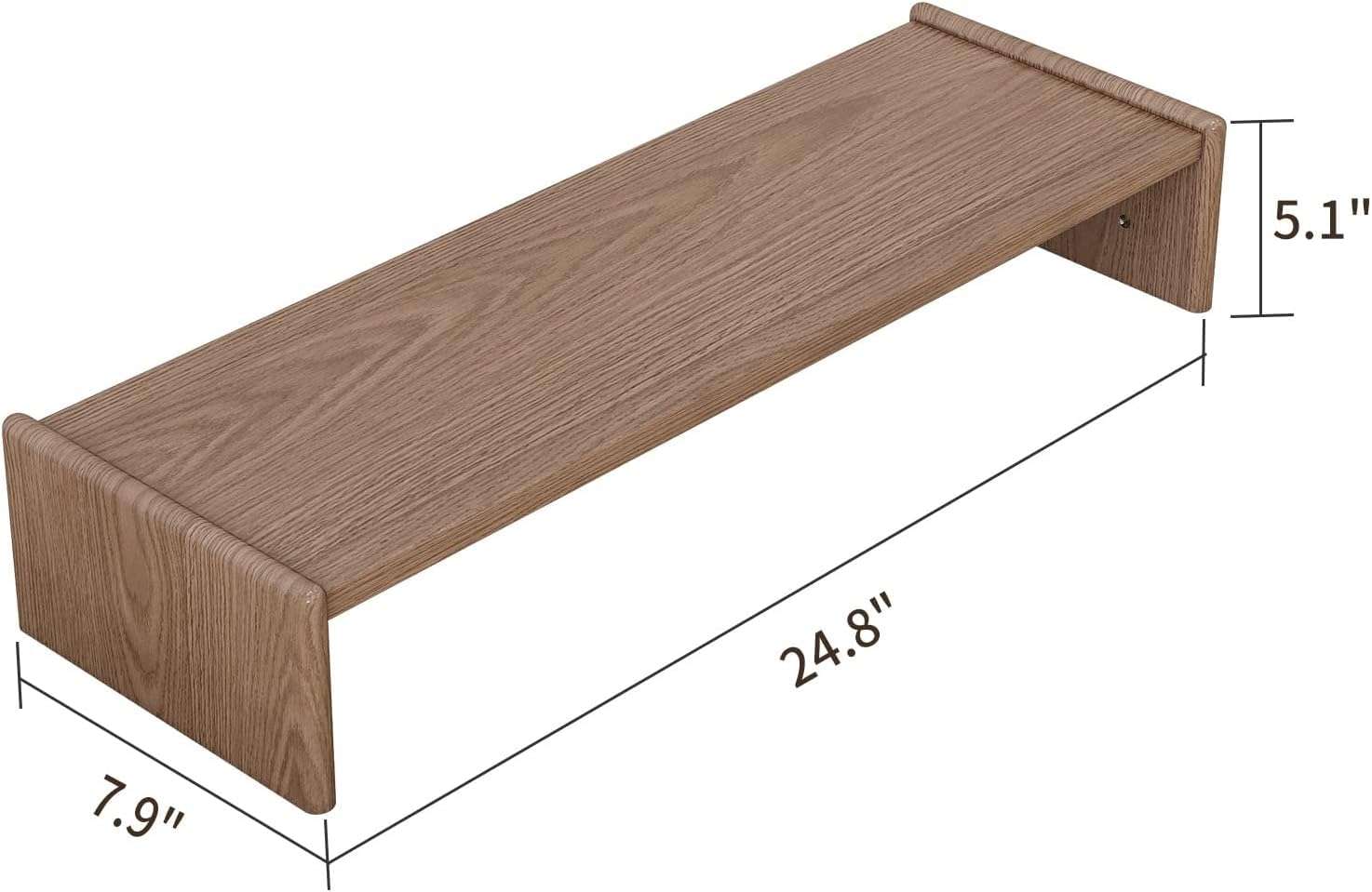 carpentray Wooden Computer Long Monitor Stand, Monitor Riser Desk Shelf Desktop Legs Stand TV Laptop Riser with Keyboard Storage Desk (63cm) 5