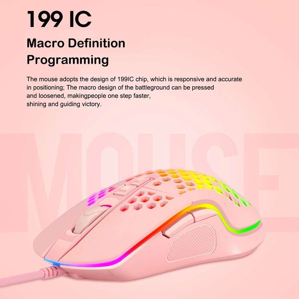 Computer Mouse, V9 Ergonomic 4000DPI USB Wired Hollow-Out RGB Light Gaming Mouse Mice for PC - Mint Green 5