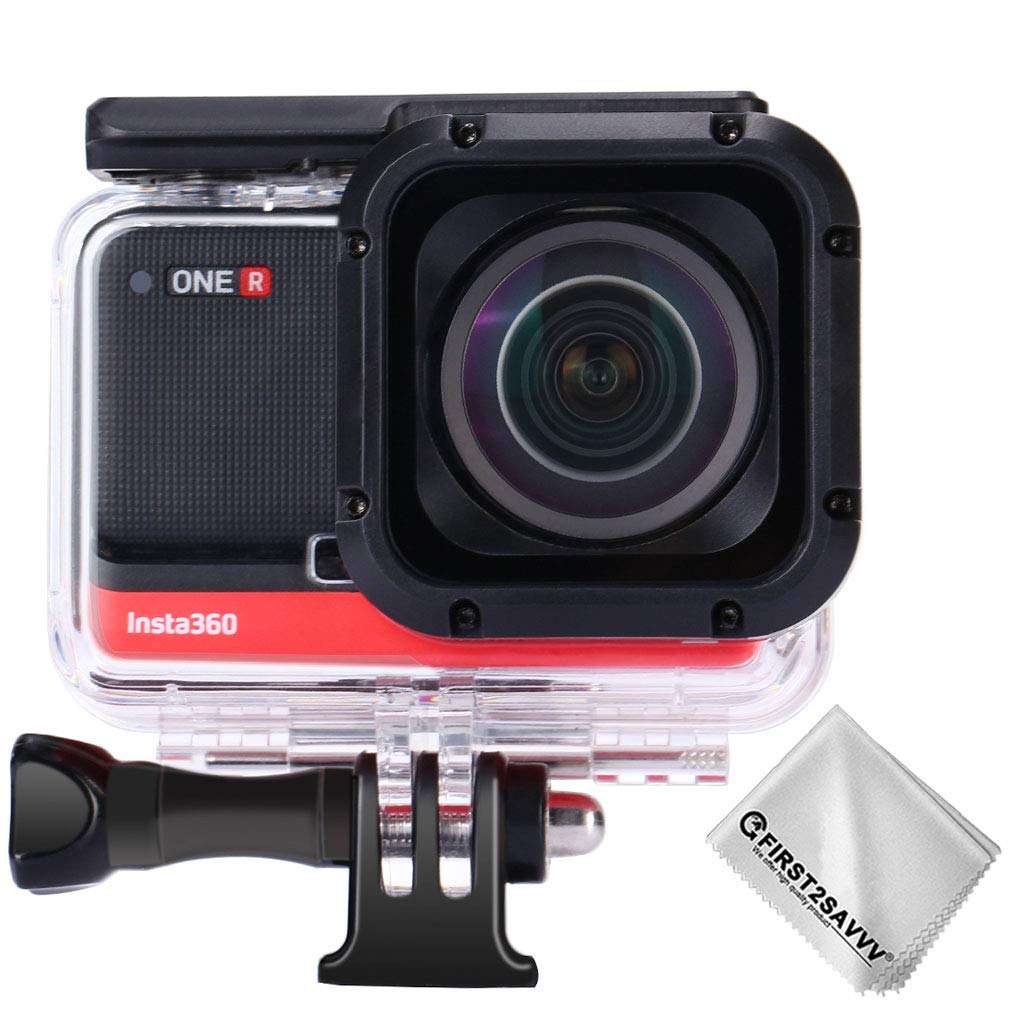 Waterproof Housing Case Compatible with Insta360 ONE R 1-INCH Edition Action Camera Co-Engineered with Leica Protective Underwater Dive Case Shell with Bracket Accessories 1