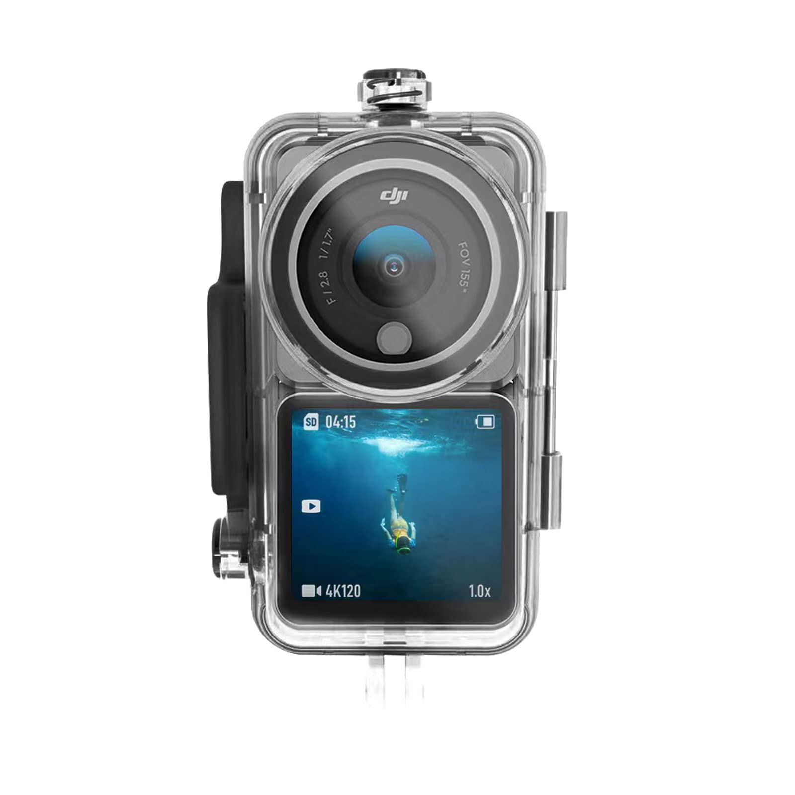 Waterproof Housing for DJI Action 2, Protective Case Diving Shell Accessories for Action2 Underwater Action Camera