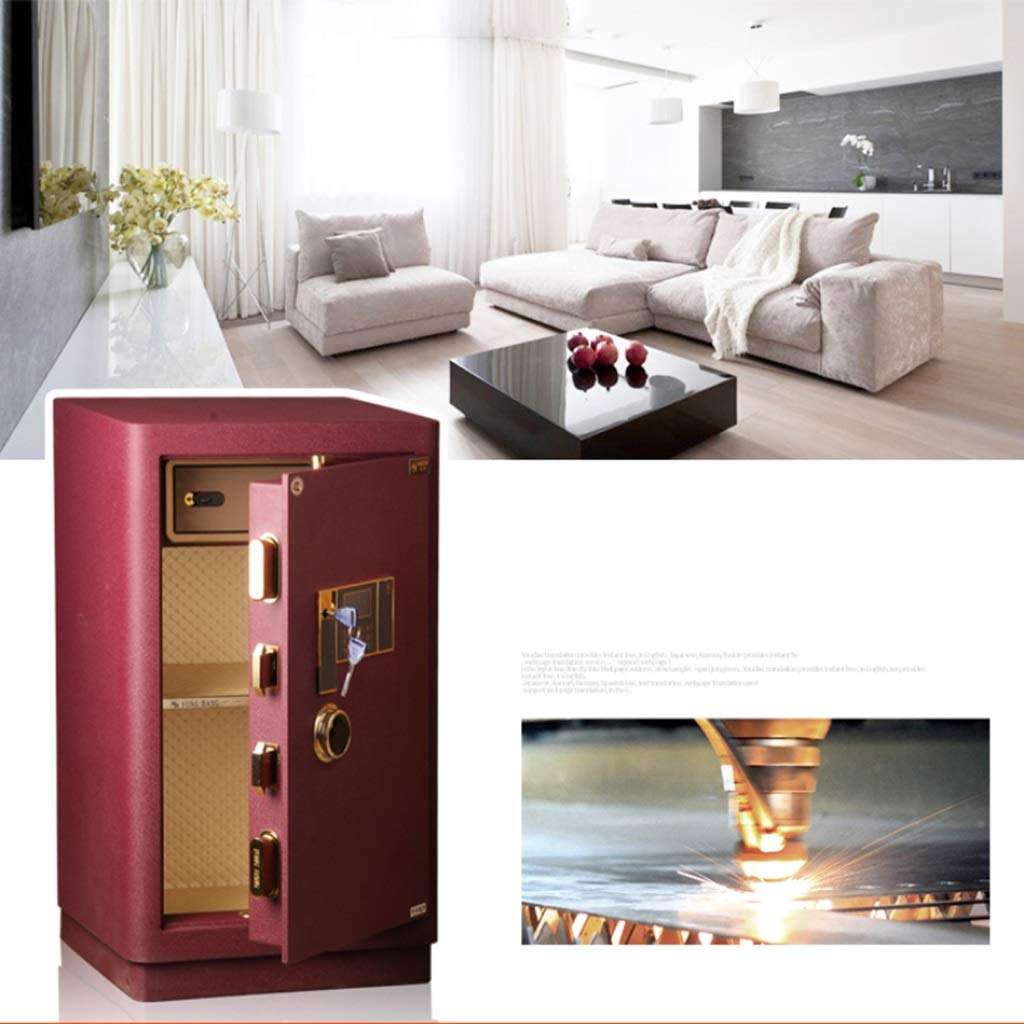 WANGJUNXIU Large Safes, 80CM High Security Electronic Digital Safe All Steel Study Bedroom Password Safes, Cash Box Hotel, Office Private Filing Cabinet Fireproof Deposit Box Safe Box 3