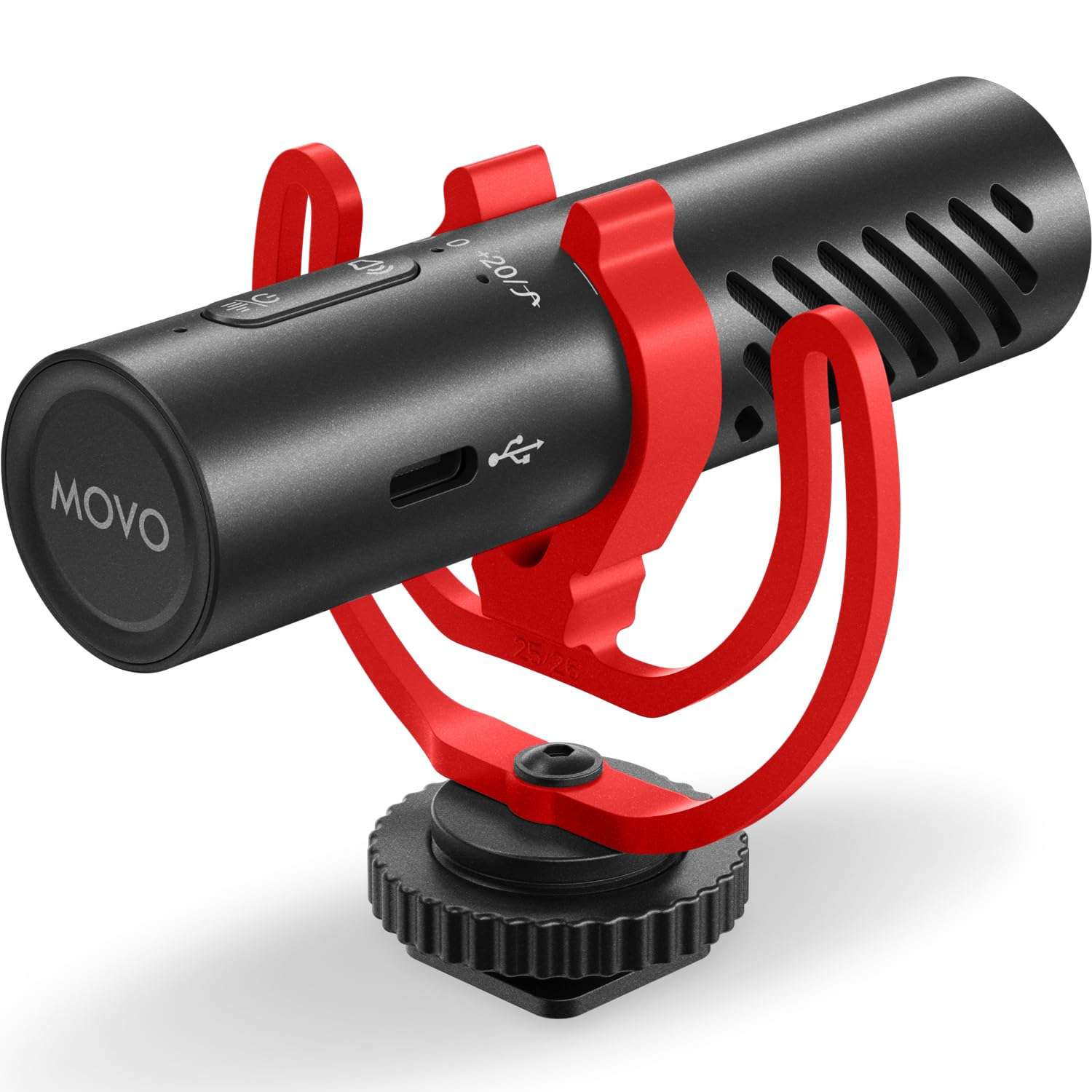 Movo VXR10-AI Shotgun Microphone with AI Noise Cancellation - Camera Microphone for DSLR, Smartphone & Computer - Supercardioid On-Camera Mic with 3.5mm & USB-C Cables 1