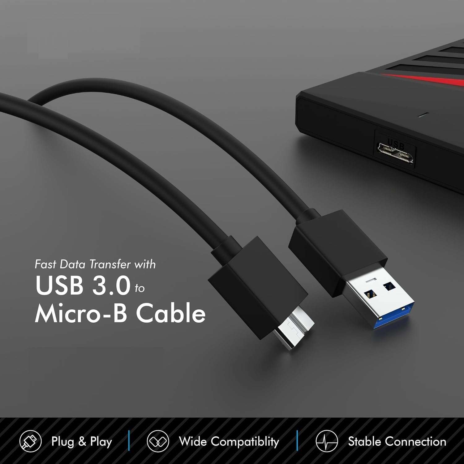 CARE CASE 1TB External HDD Portable HDD Speed, USB 3.0 for Windows and Mac os,2.5 inch, Compatible with Desktop, Laptop, Android Phones, high Speed Data transfers. 6