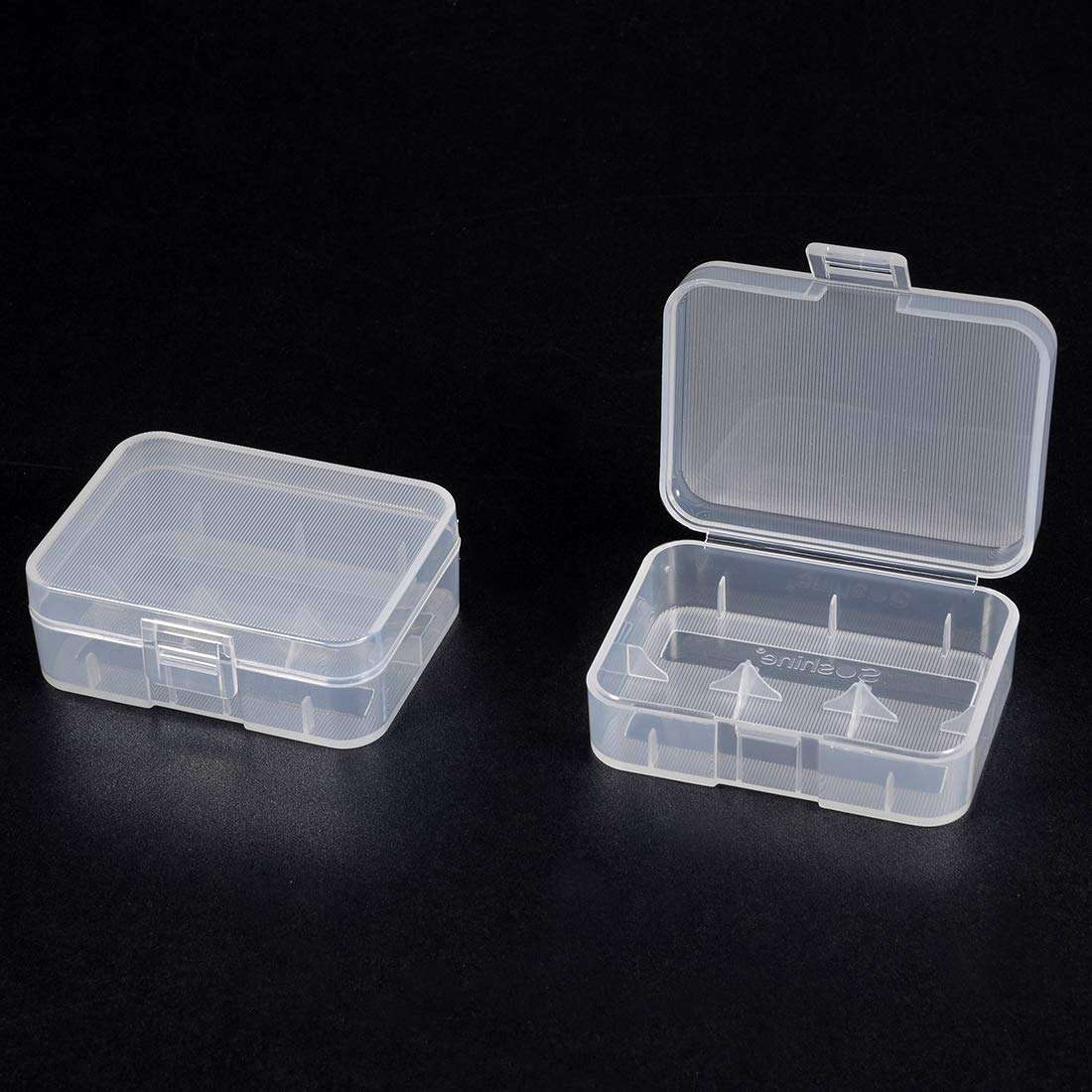 uxcell 10Pcs Battery Storage Case Holder Transparent For 2 x 18500V Batteries Capacity 5