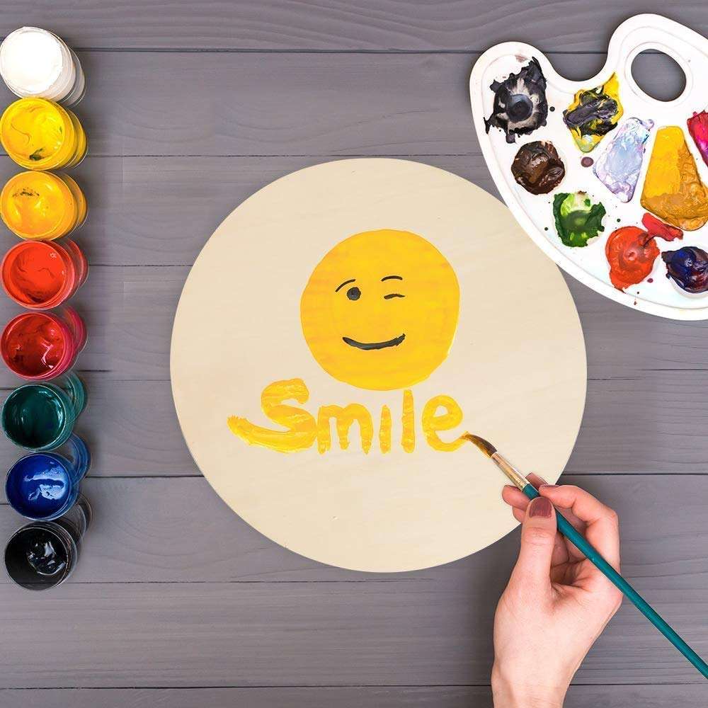 ProKart Unfinished MDF Pine Wood Round 2.5mm Thick 12 inch Board for Art and Craft for Resin Art, Mandala Art, Pyrography, Painting (Set of 5) 5