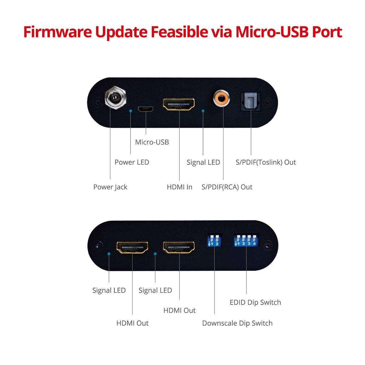 SIIG 1x2 HDMI 2.0 Splitter 4K 60Hz with HDMI Audio Extractor & Auto Downscaling (4K and 1080p Mixed Output) - HDCP 2.2, 3D, EDID, 1 in 2 Out, for Game Xbox PS5, TAA Compliant (CE-H24X11-S1) 4