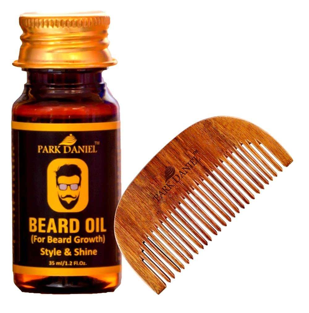 Park Daniel Combo Pack of Beard Oil 35ml & Handcrafted Wooden Beard Comb (1 Pc.) 1