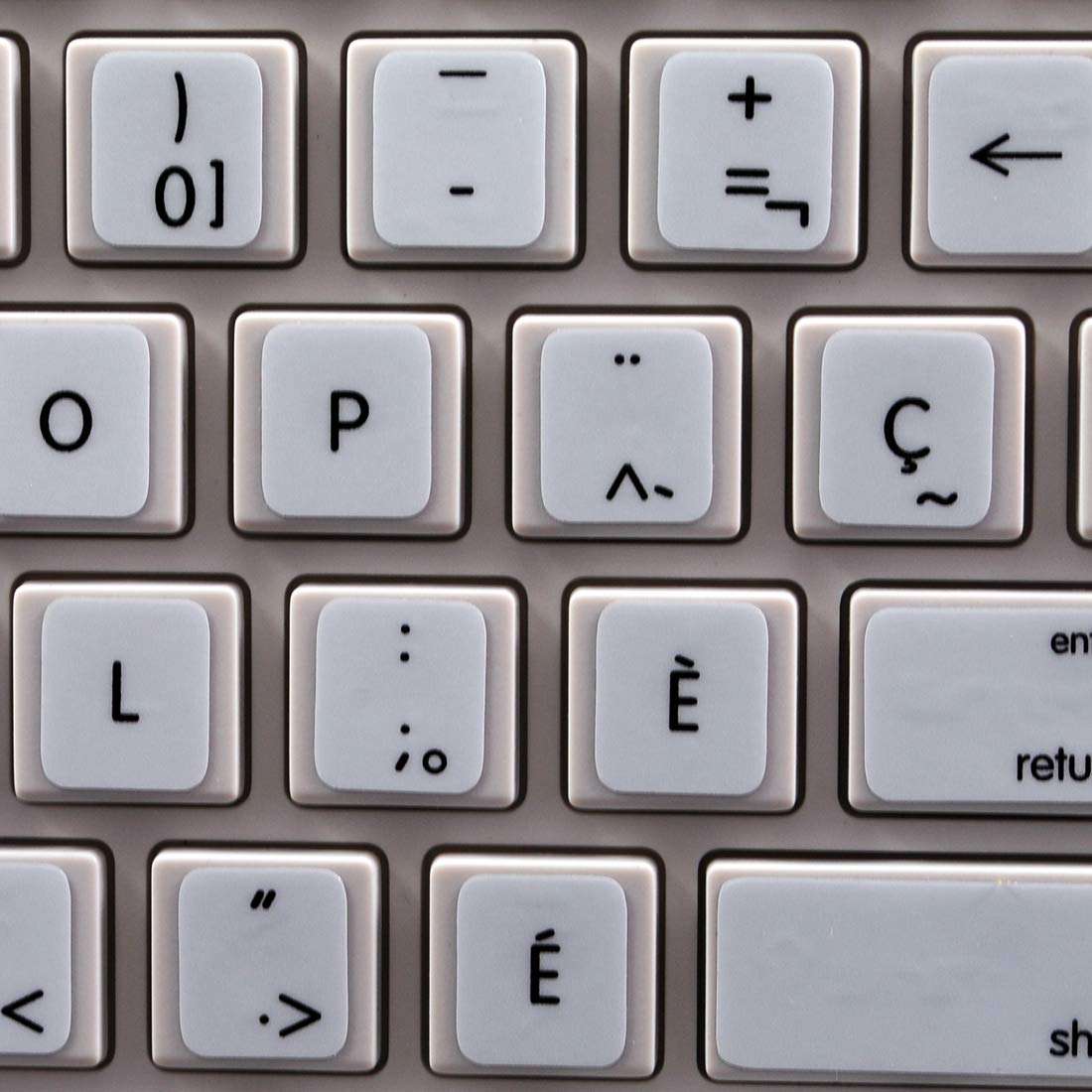 Apple French Canadian Non-Transparent Keyboard Stickers ON White Background for Laptop, Desktop and Notebook 1