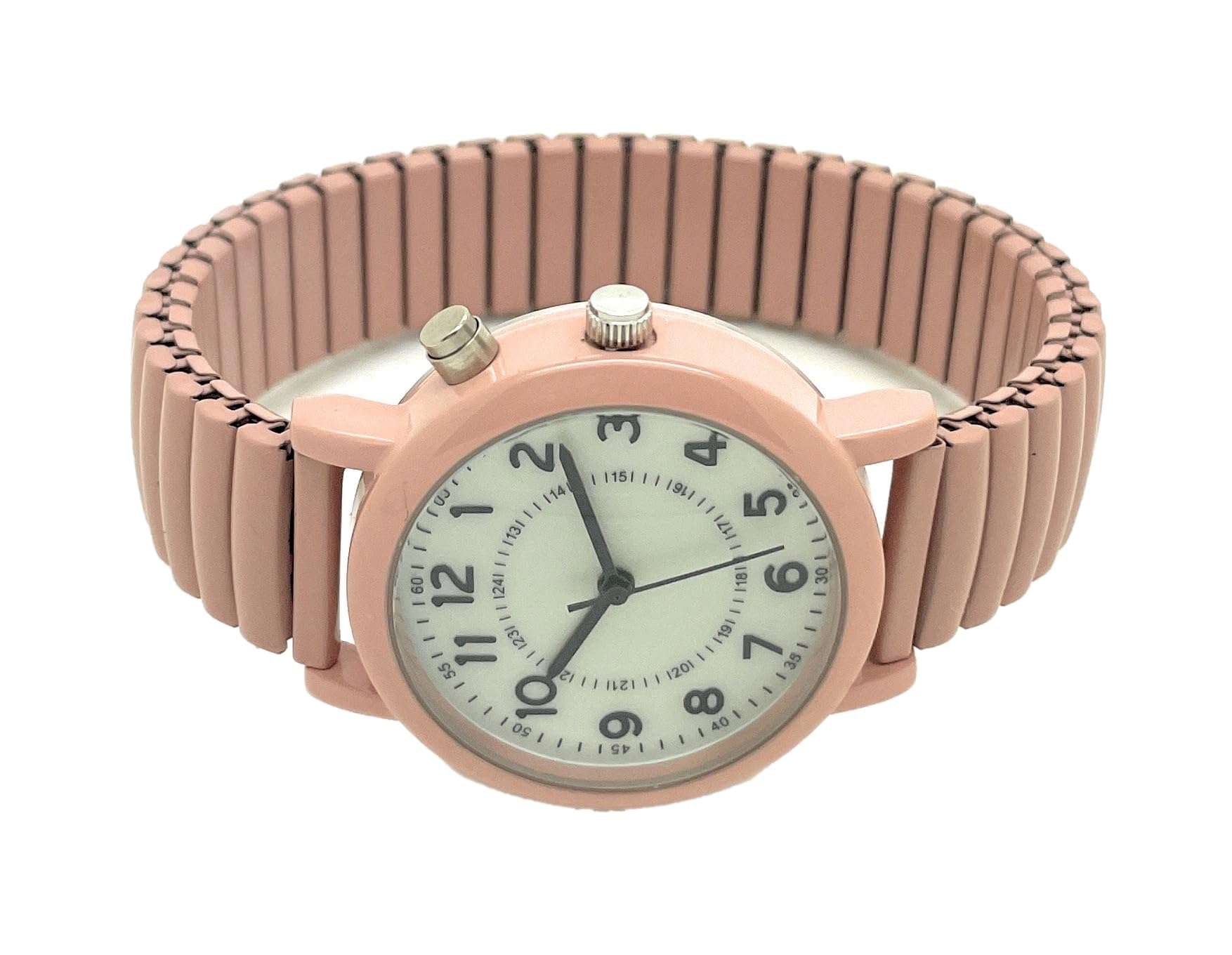 all4udeals Mens Ladies 32mm Light Up Night Light Stretch Elastic Band Fashion Watch (Pink) 4