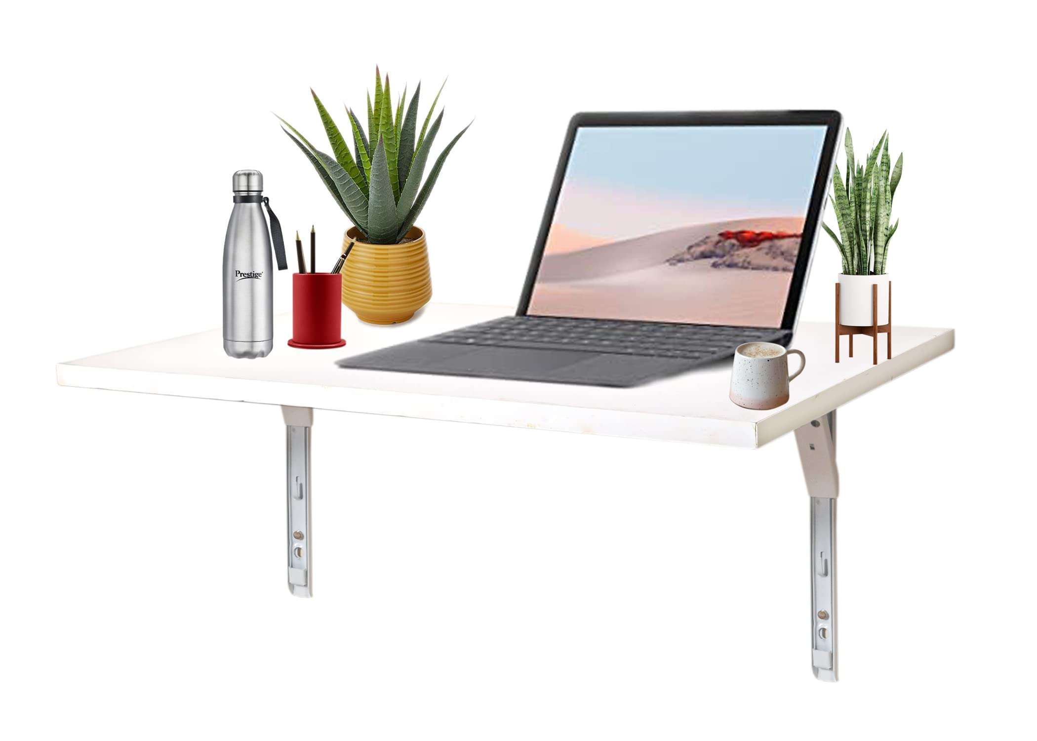 Hand Made Wall Hanging Table/Folding Table/Wall-Mounted Computer Table/Desk Wall Table Study Table/Double Support Side Table (23 inch x 16 inch) (4kg Weight) Heavy Duty - by Planet Noah 1