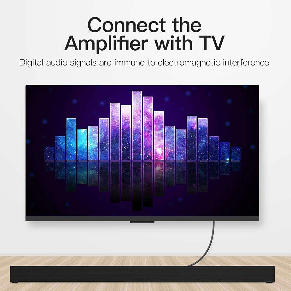 VENTION Digital Optical Audio Cable 3.3ft Fiber Toslink Audio Cord S/PDIF Port for Blu-ray CD DVD, Sound Bar,Smart TV, Home Theater, Xbox, PS4 3