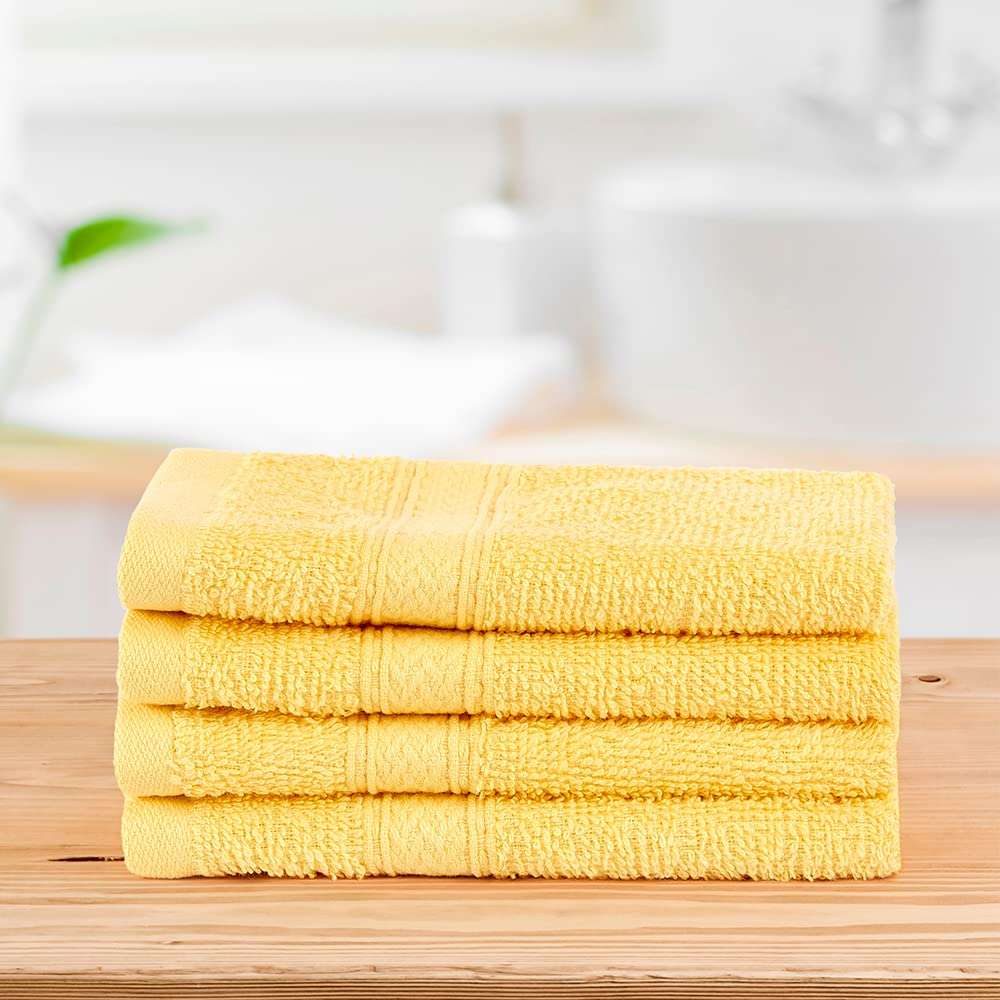 Layers Firenze 100% Cotton 410 GSM Face Towel (Yellow) 1