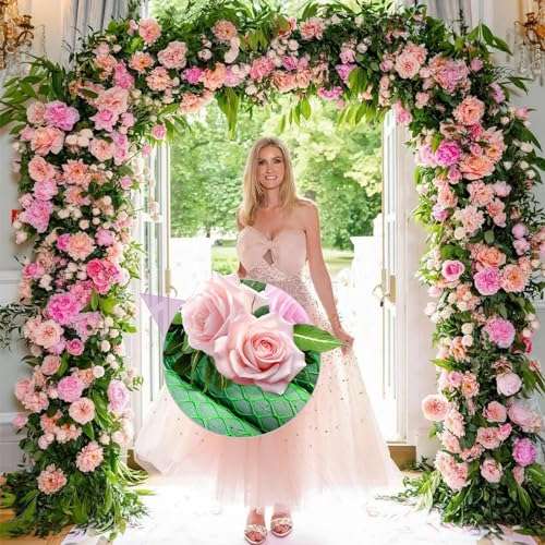 Flower Sponge Blocks Kit, 9.2 Feet Floral Foam Garland for Flowers, Absorption Flower Holder Arch Door, Floral Craft Dry Foam Bricks, Green Floral Foam Arrangement, for Home Wedding Garden-14PCS 5