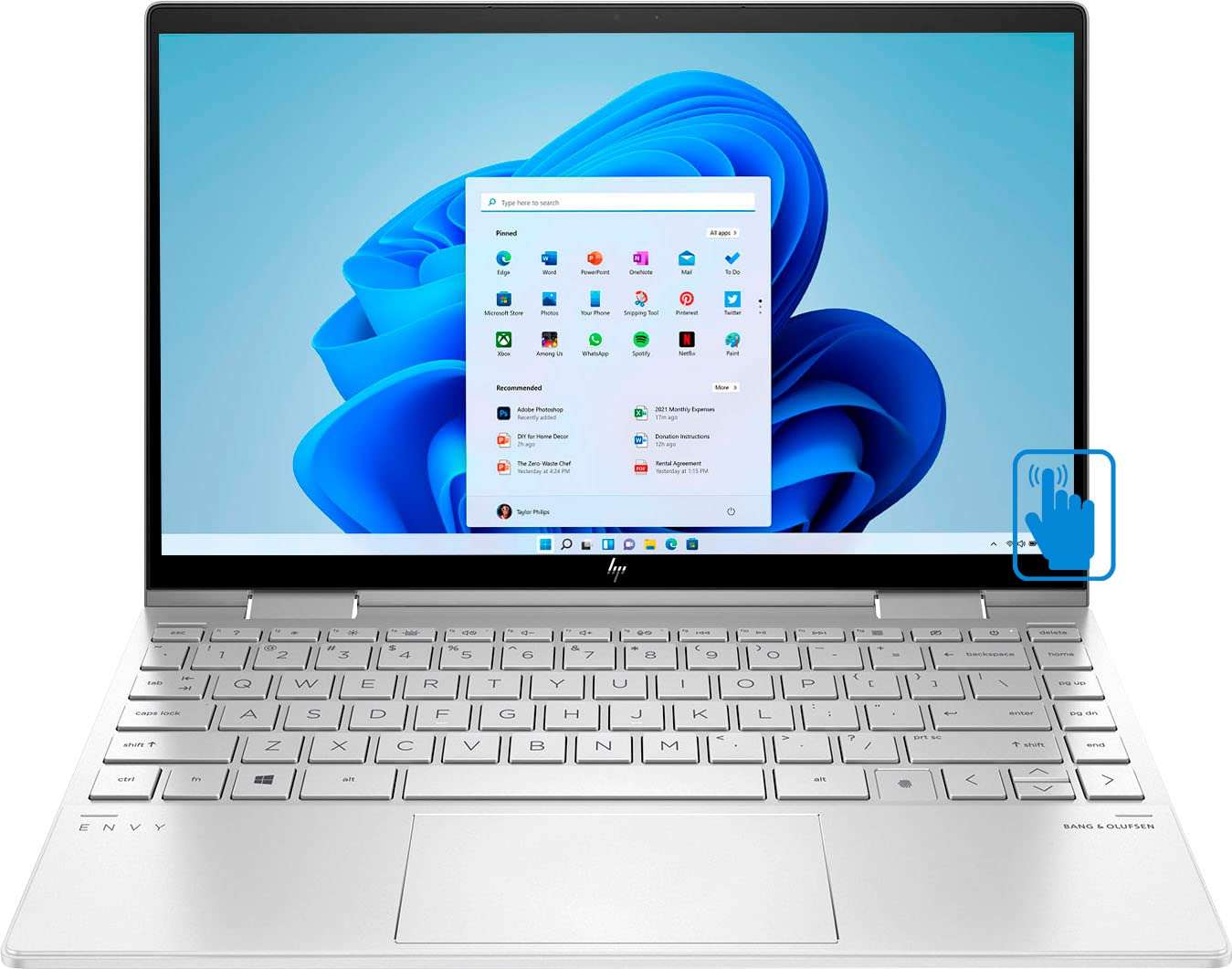 HP Envy x360 13m 2-in-1 13.3" FHD OLED Touch-Screen Laptop (Intel i7-1195G7 4-Core, 8GB RAM, 1TB m.2 SATA SSD, Intel Iris Xe, Backlit KYB, Fingerprint, WiFi 6, Bluetooth 5.0, Win 11) with Hub 2