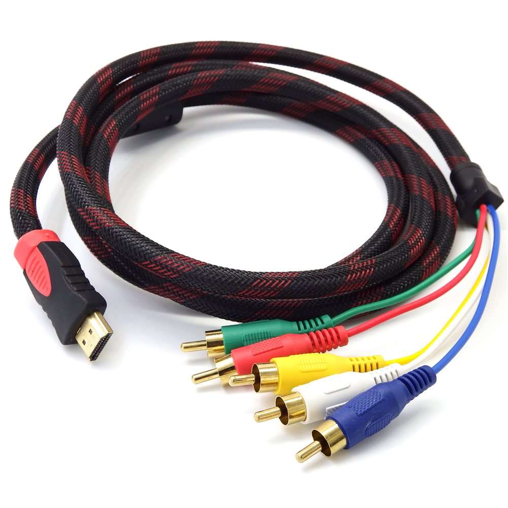 ANRANK HR5108AK 5FT Full HD 1080P HDMI Male to 5 RCA RGB Audio Video AV Component Cable 1