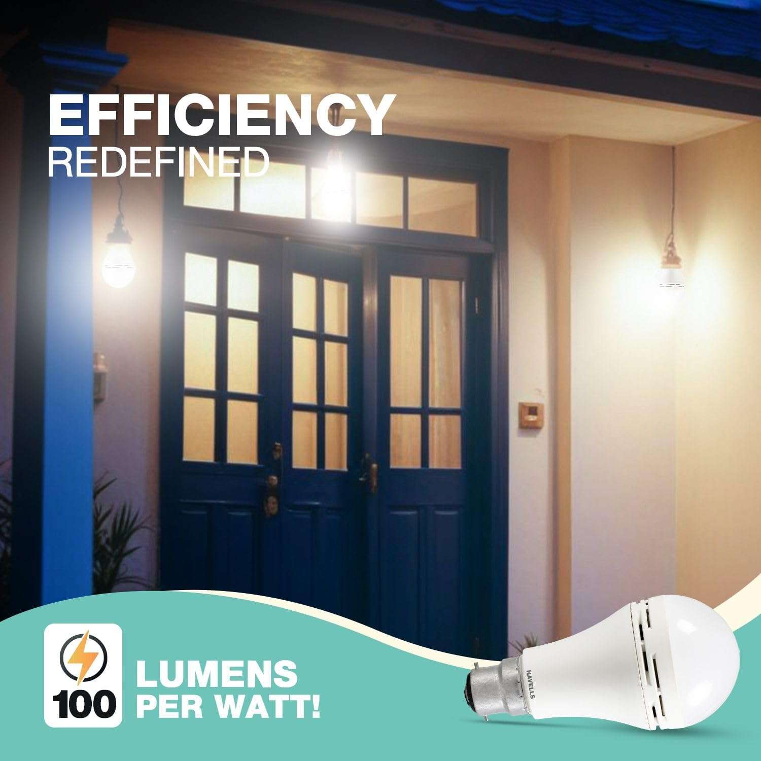 HAVELLS 8.5w LED Emergency Bulb | Shatter Resistant |Cool Day White (6500K) | B22 LED Bulb Base | Inverter Bulb for home,4 Hours battery back up| Li-ion Battery | Over charging Protection (PACK OF 2) 3