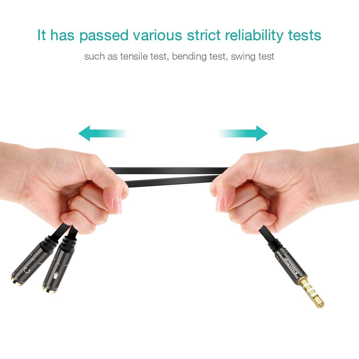 KINGTOP 2 Pack 3.5mm Combo Audio Adapter Cable for PS4,PS5,Xbox One,Tablet,Mobile Phone,PC Gaming Headsets and New Version Laptop 2