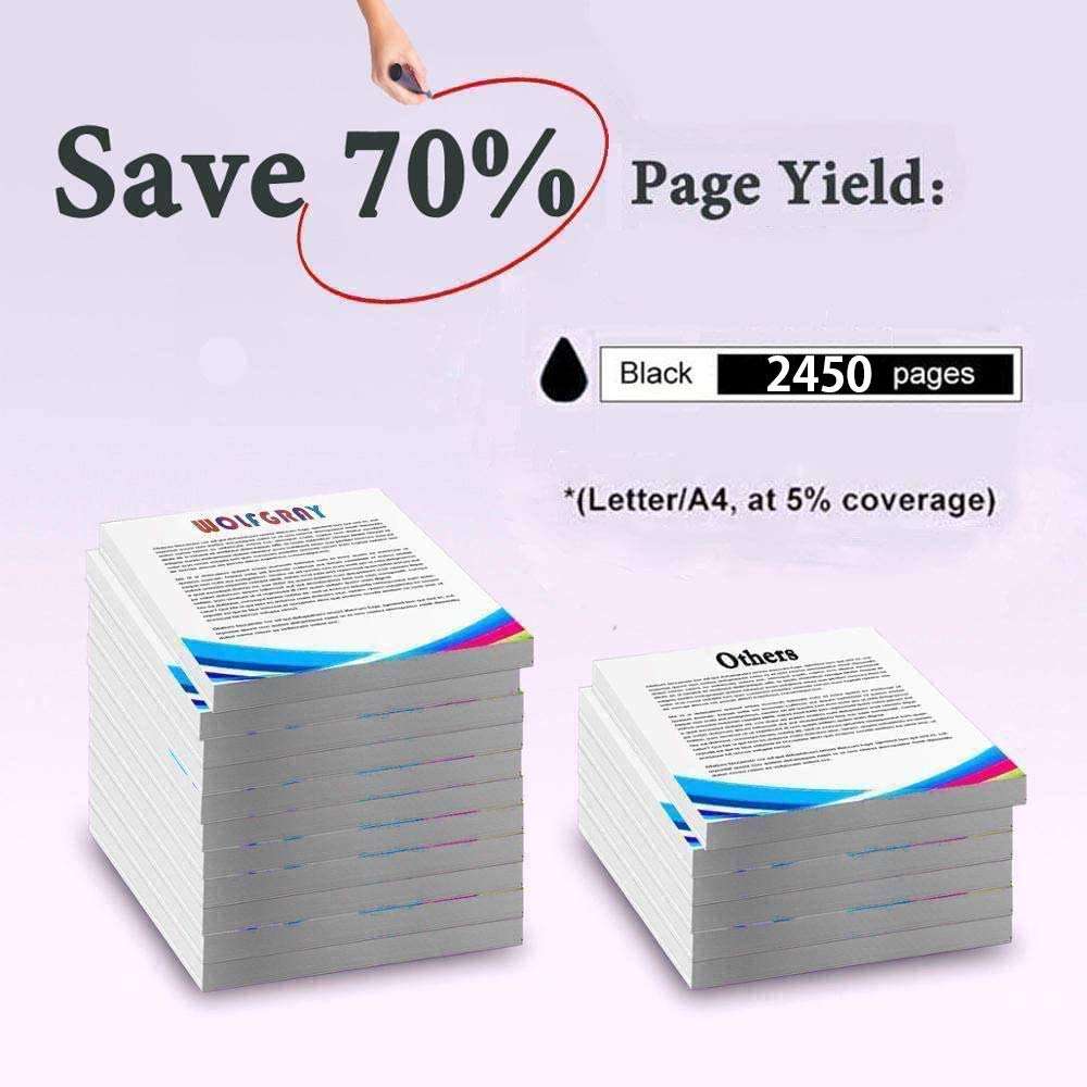 Wolfgray 2-Black 88XL Ink Cartridge Compatible for HP 88XL 88 XL Ink Cartridge High Yield for HP Officejet Pro K5400 K550 K8600 L7480 L7550 L7580 L7590 L7650 L7680 L7750 L7780 Printer 4