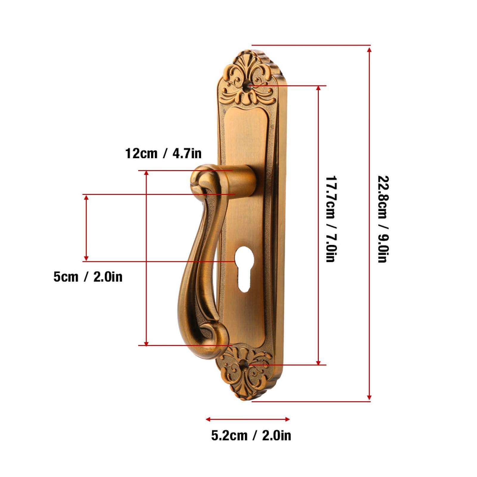 Room Door Handle Multi-Layer Porcess Door Lock Handle Vintage Style Silent Solid Lock Body for Door 6