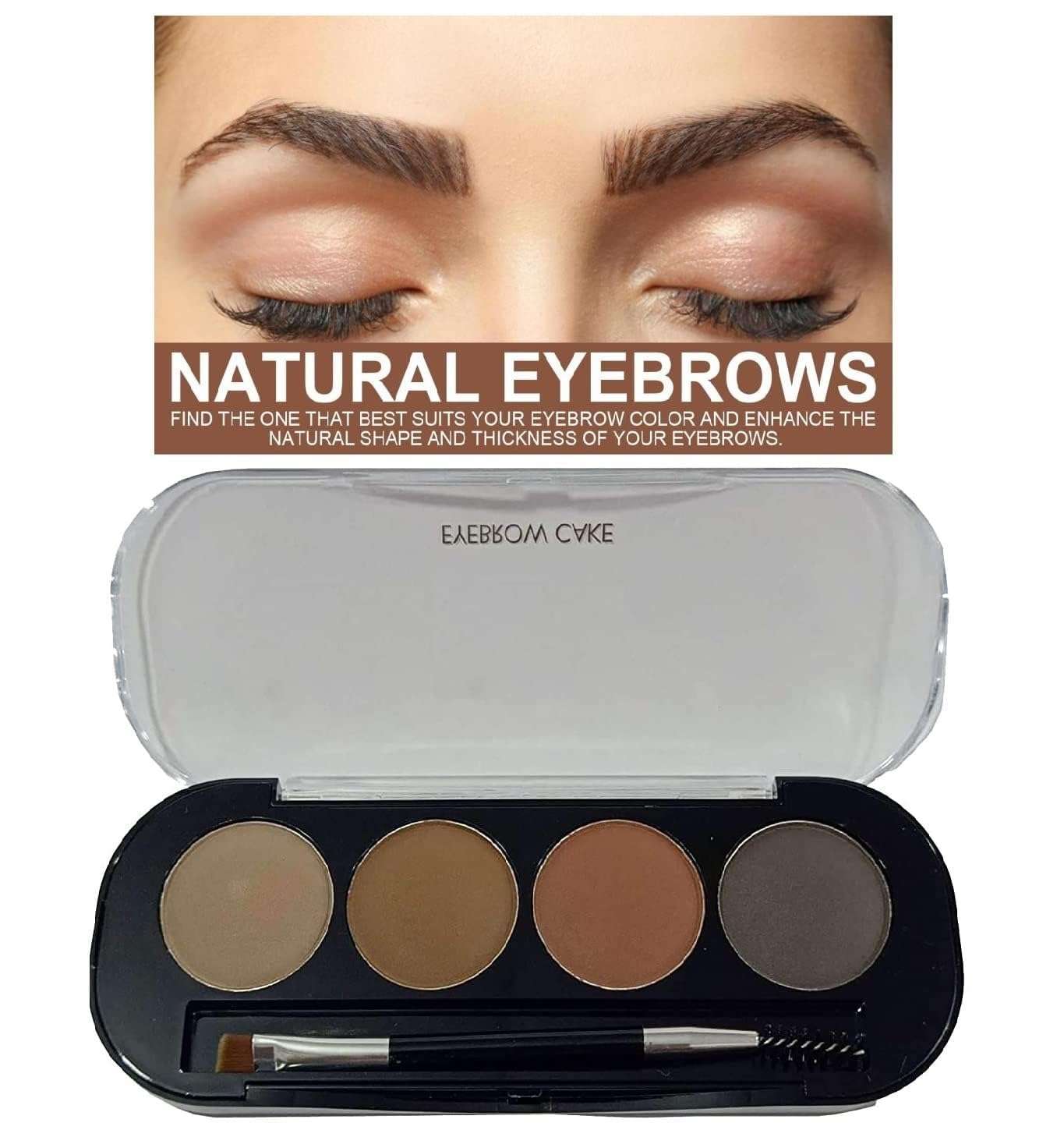 Facejewel 4 Shades With 1 Brush Eyebrow Palette 4g Eyebrow Makeup Cake For Women And Girls Eyebrows,Waterproof Non-Transfer 3