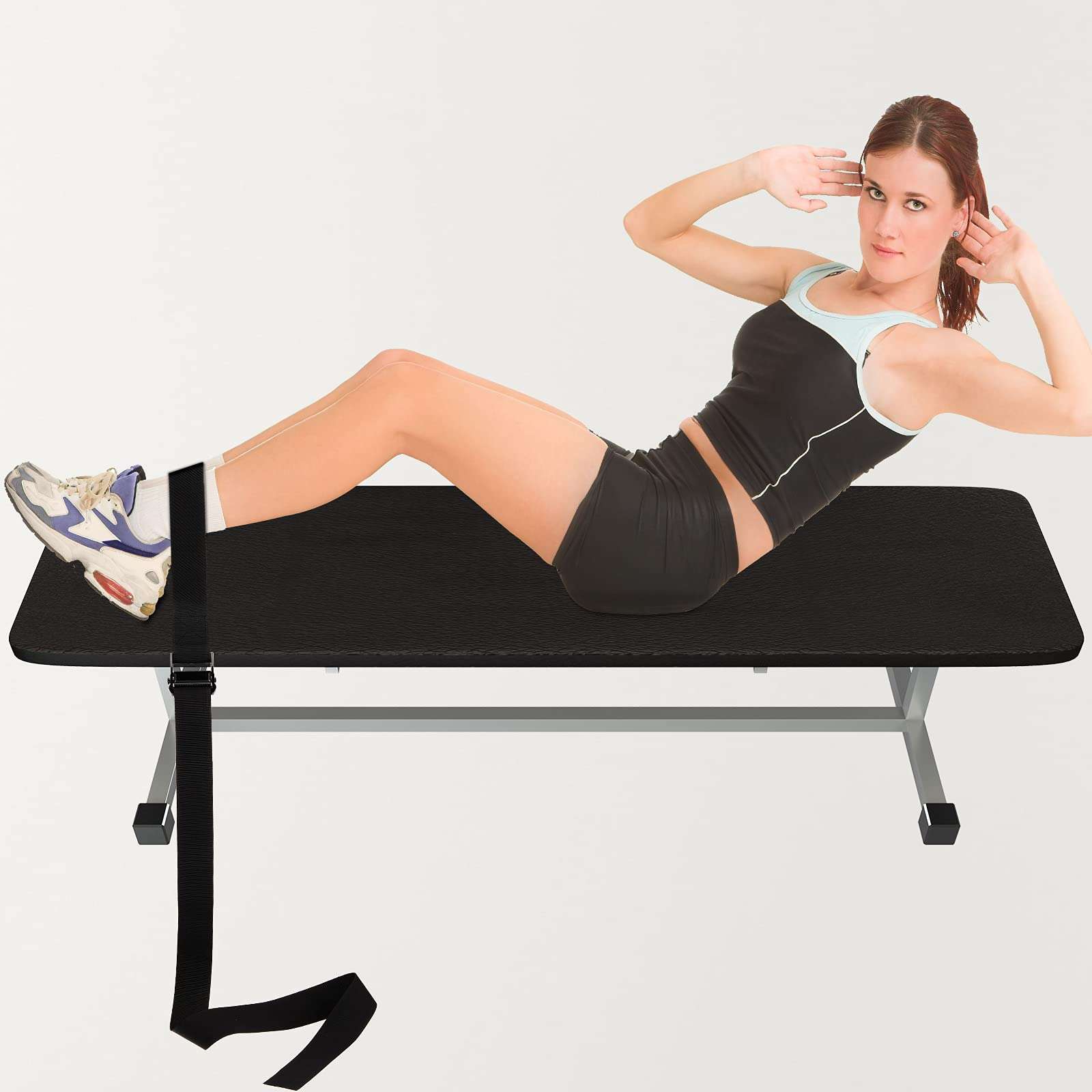 Nordic Strap Nordic Hamstring Curl Strap Bench Hamstring Strap Fitness Curl Belt Gym Leg Strap Exercise Assisted Strap Belt Leg Muscles Exercising for Home Gym Women Men, Black 6