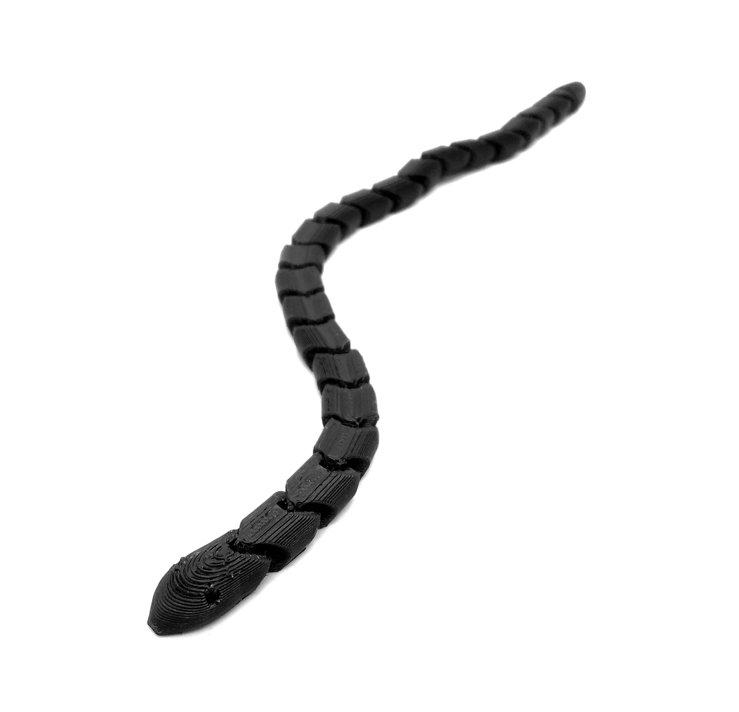 CERO ® 3D Printed Flexy Snake (Black PLA Plastic) 4