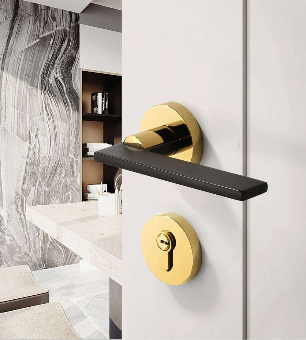 Toy Door Hardware Privacy Door Lever Door Handle Sets Reversible for Right/Left Side Interior Door Handles for Bathroom Bedroom and Office 4