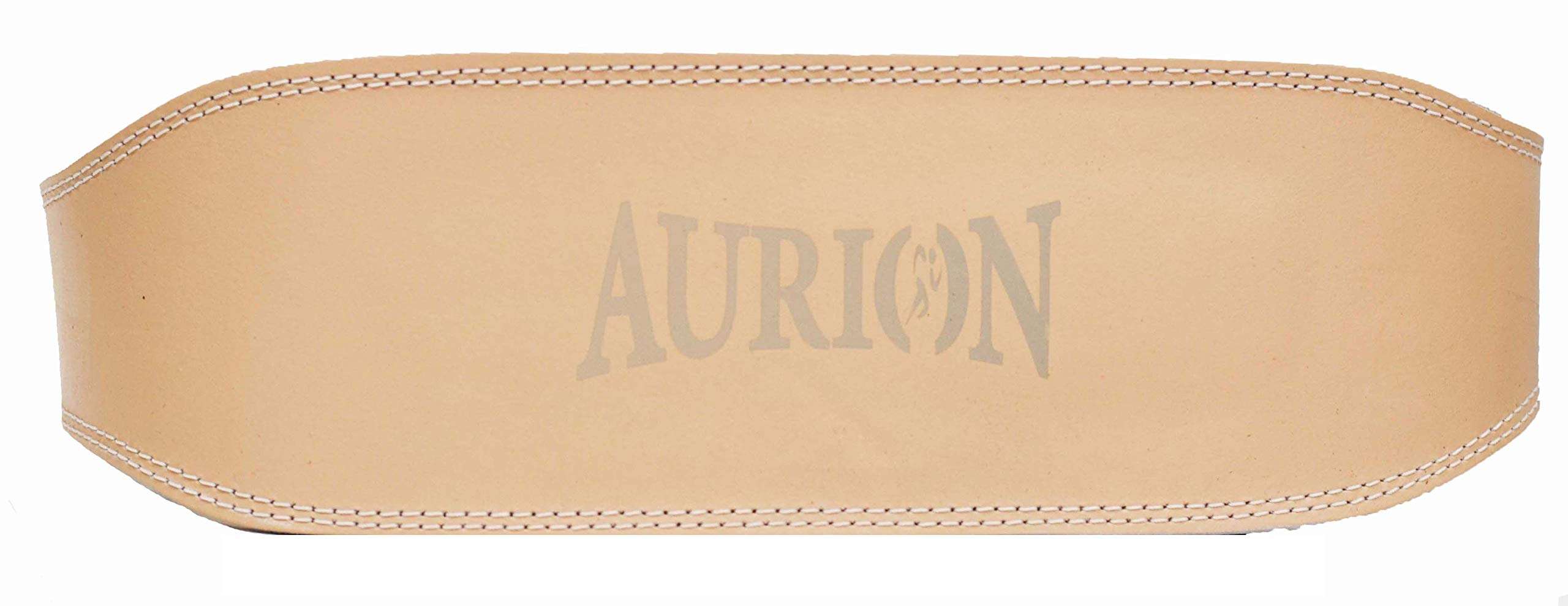 Aurion Genuine Leather Weight Lifting Belt Body Fitness Gym Back Support for Heavy Lifting Belt 3