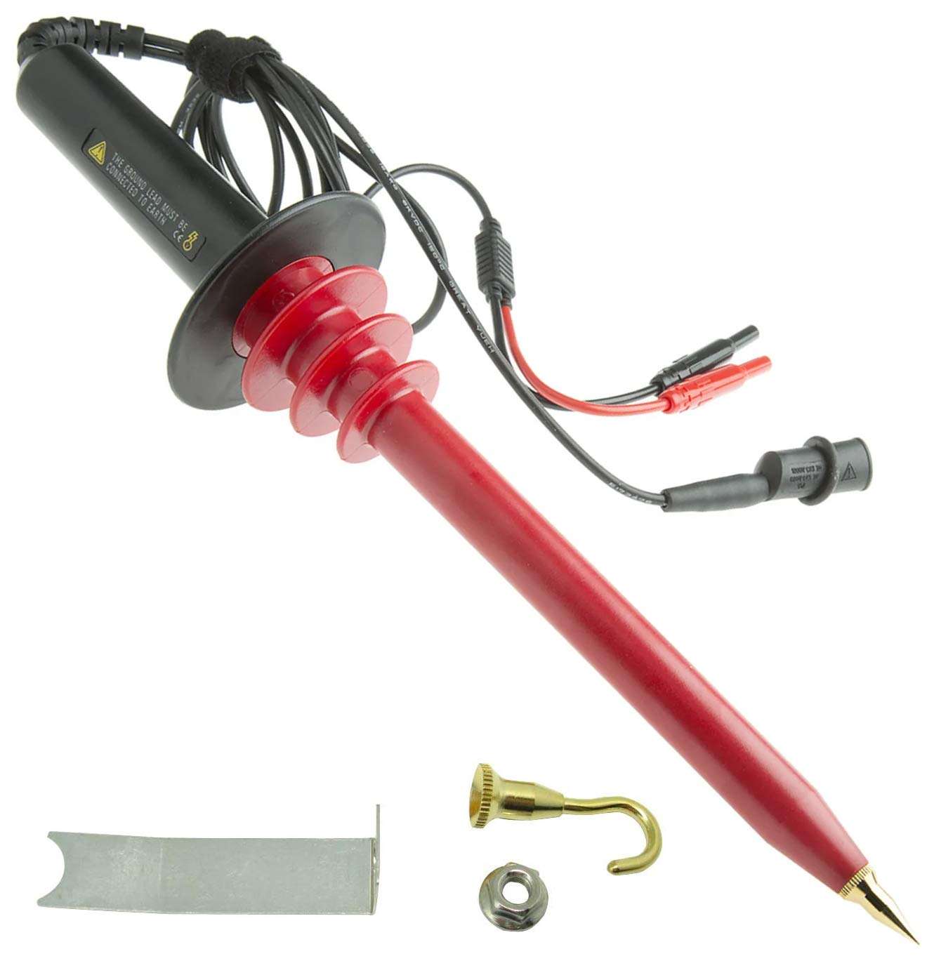 EX ELECTRONIX EXPRESS High Voltage Probe 40,000 Volts Max DC, 28,000 Volts Max AC (50/60 Hz) Red, Black 1