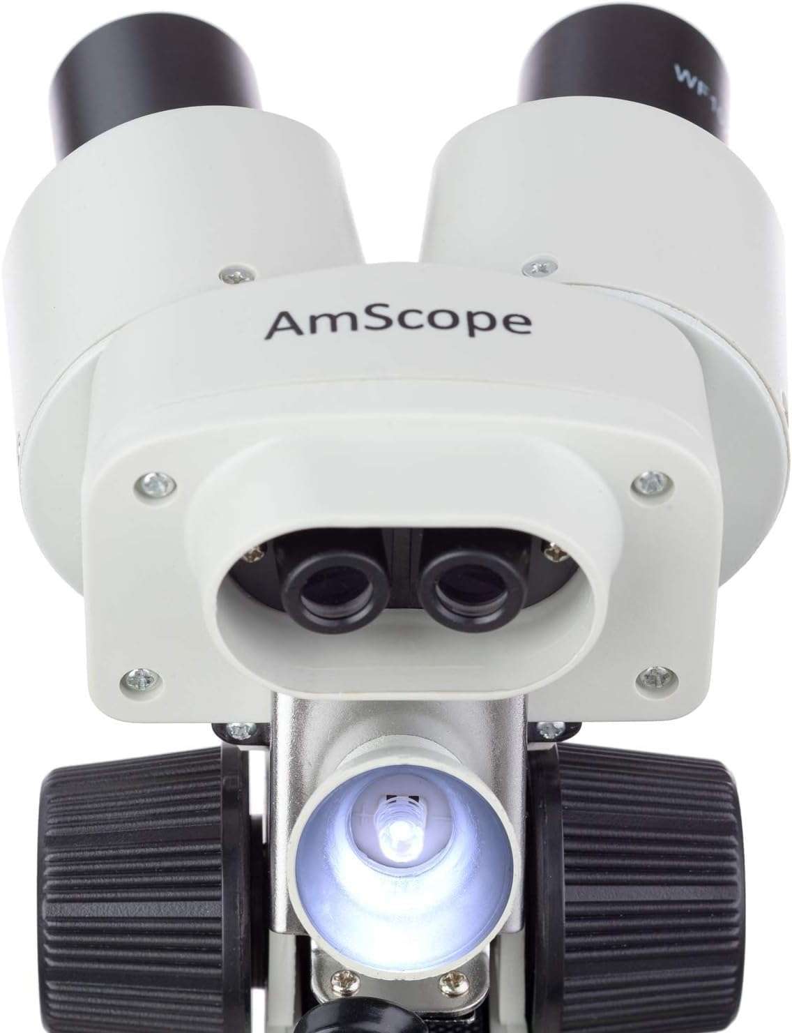 AmScope Kids SE100Z-LED Portable Binocular Stereo Microscope, WF10X and WF20x Eyepieces, 20X and 40X Magnification, 2X Objective, LED Light Source, Reversible Black/White Stage Plate, Battery-Powered 2