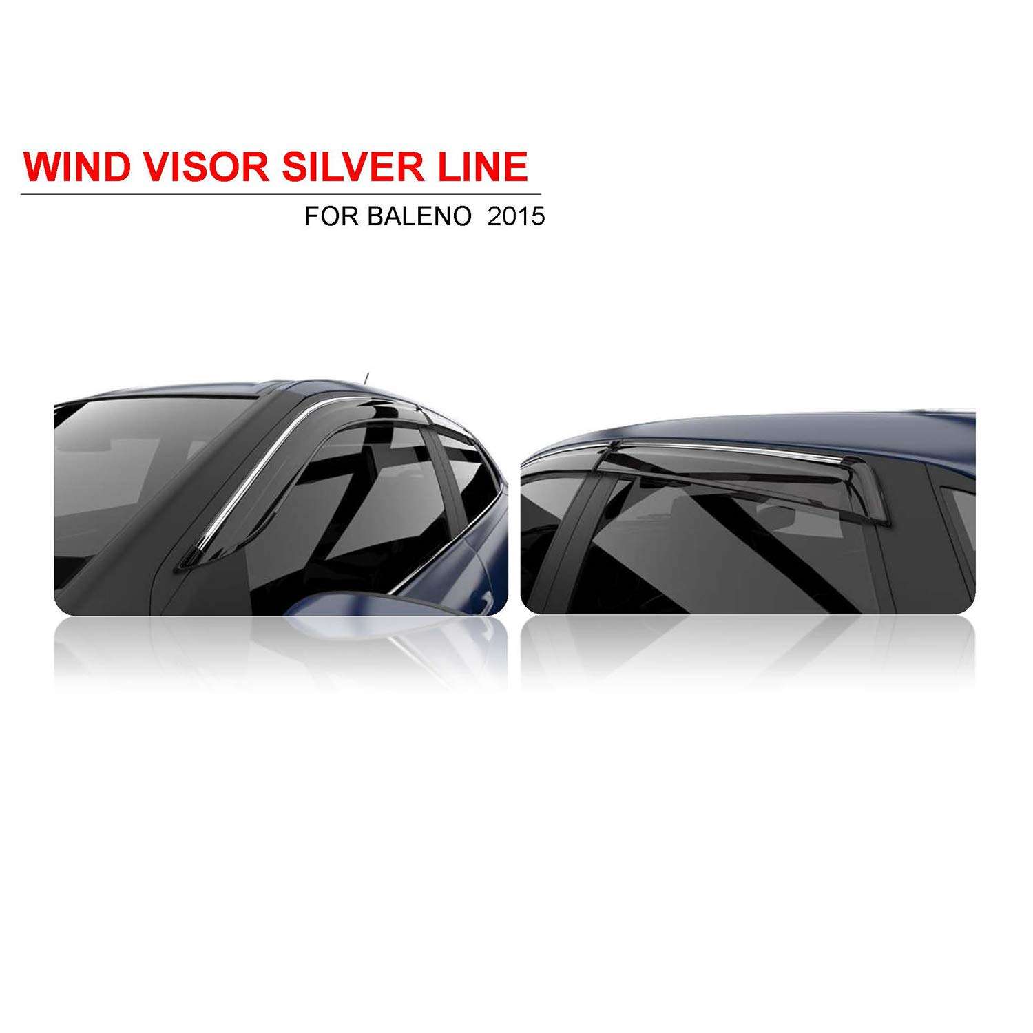 Sepia Silver Line Door Visor for Baleno (Set of 4)