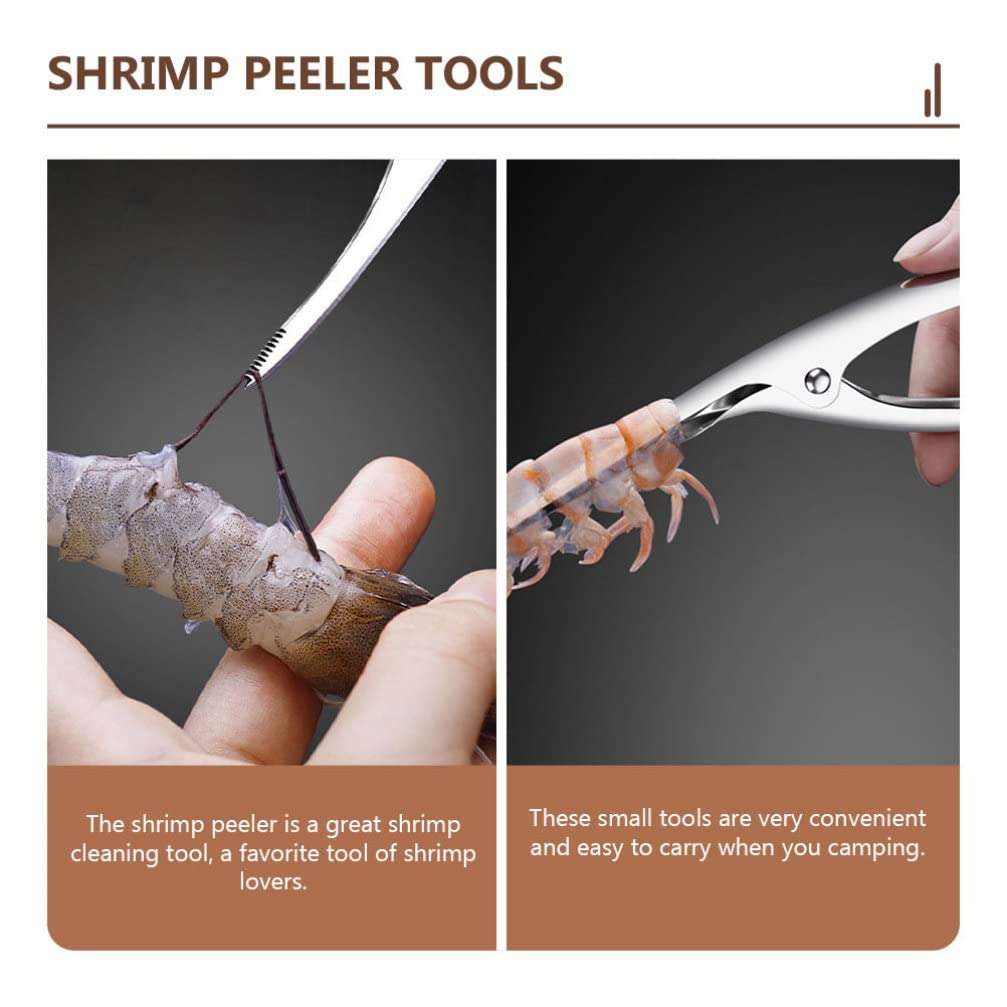 1 Set Stainless Steel Shrimp Opener Shrimp Shell Cleaner Shrimp Cleaner Tool Shrimp Peeler Tool Kitchen Supplies Shrimp Knives Shrimp Peeling Gadgets Shrimp Line Cutter 5