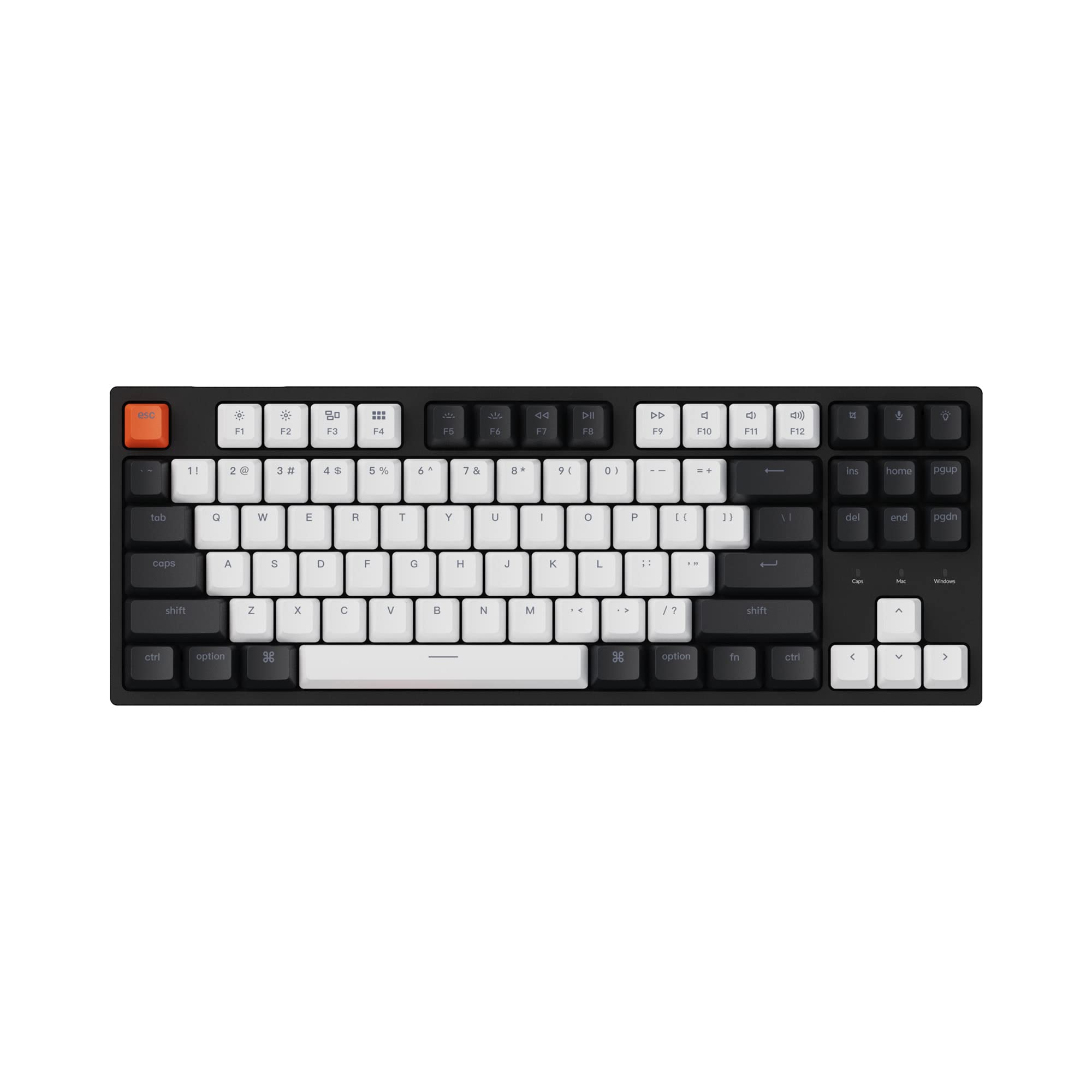Keychron C1 Hot-swappable Wired Mechanical Keyboard with Gateron G Pro Red Switch/Double-Shot ABS Keycaps/White Backlight/USB Type-C Cable, Tenkeyless 87 Keys Computer Keyboard for Mac Windows PC 1