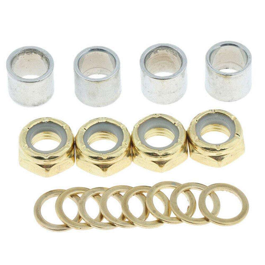 CfoPiryx Skateboard Truck Speed Kit Durable Round Metal Spacers Washers Repair Nuts Kit Washers Nuts Spacers for Bearing Performance Men Women Outdoor Skateboarding Trucks 1