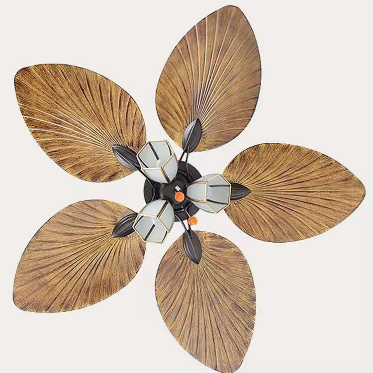 The Crafted Gesture Tropical Palm Leaf Ceiling Fan with Light Kit, 52-Inch Bronze Finish, 5 Blades, Indoor Lighting for Living Room, Bedroom 4