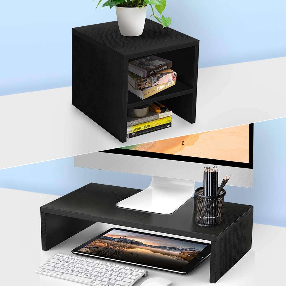 SUMGOTT Computer Monitor Stand with 2 Tiers and Desk Organizer Stand Storage Shelf, Desktop Screen Stand for Laptop, Bookshelf and Keyboard, Monitor Riser Printer Stand for Home, Office, School … 6
