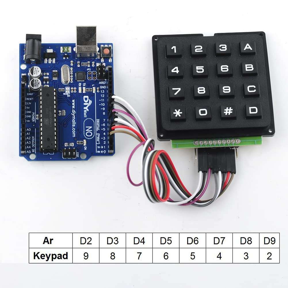NEXTION DIYmalls 4x4 Keypad Board + 1 Set Alligator Clip Wire 5