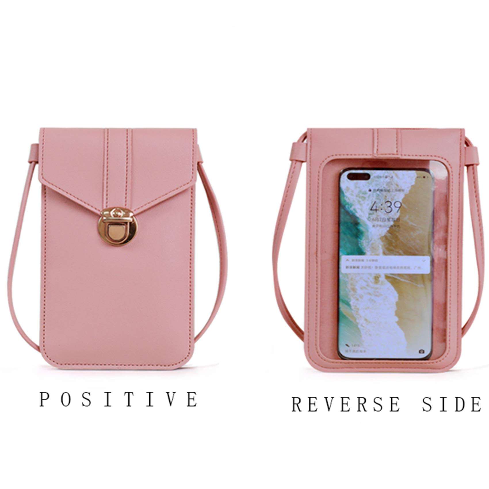 Small Crossbody Bag for Women Lightweight Leather Phone Purse Mini Shoulder Handbags Wallet Case Touch Screen Bags Cell Phone Pouch Shoulder Bag for Cellphones Under 7 Inches (Dark Green) 3