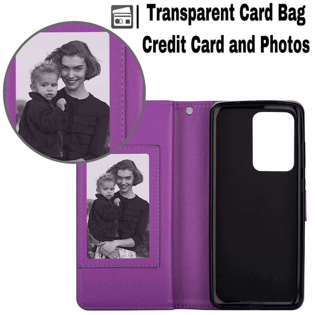 DEFBSC Samsung Galaxy S20 Plus Wallet Case,Magnetic Premium Leather Folio Flip Case with 9 Card Slots/Holder Kickstand and Wrist Strap for Samsung S20 Plus-Purple 3