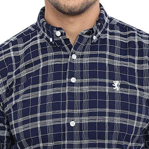 Red Tape Men's Printed Regular fit Casual Shirt (RSF9034A_Check Navy_M 5