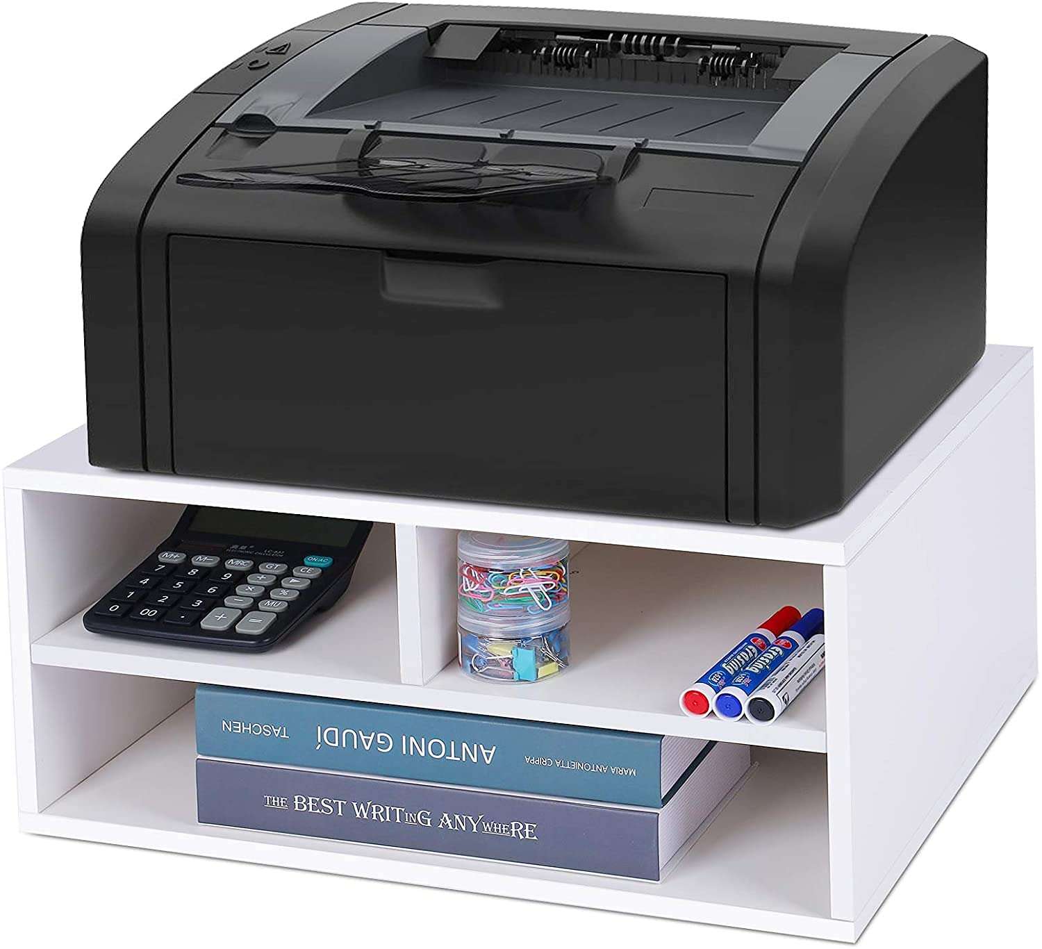 UniShop Printer Stand Printer, Computer, TV, Laptop Desk Organiser Perfect for Office/Home Desk (White) 1