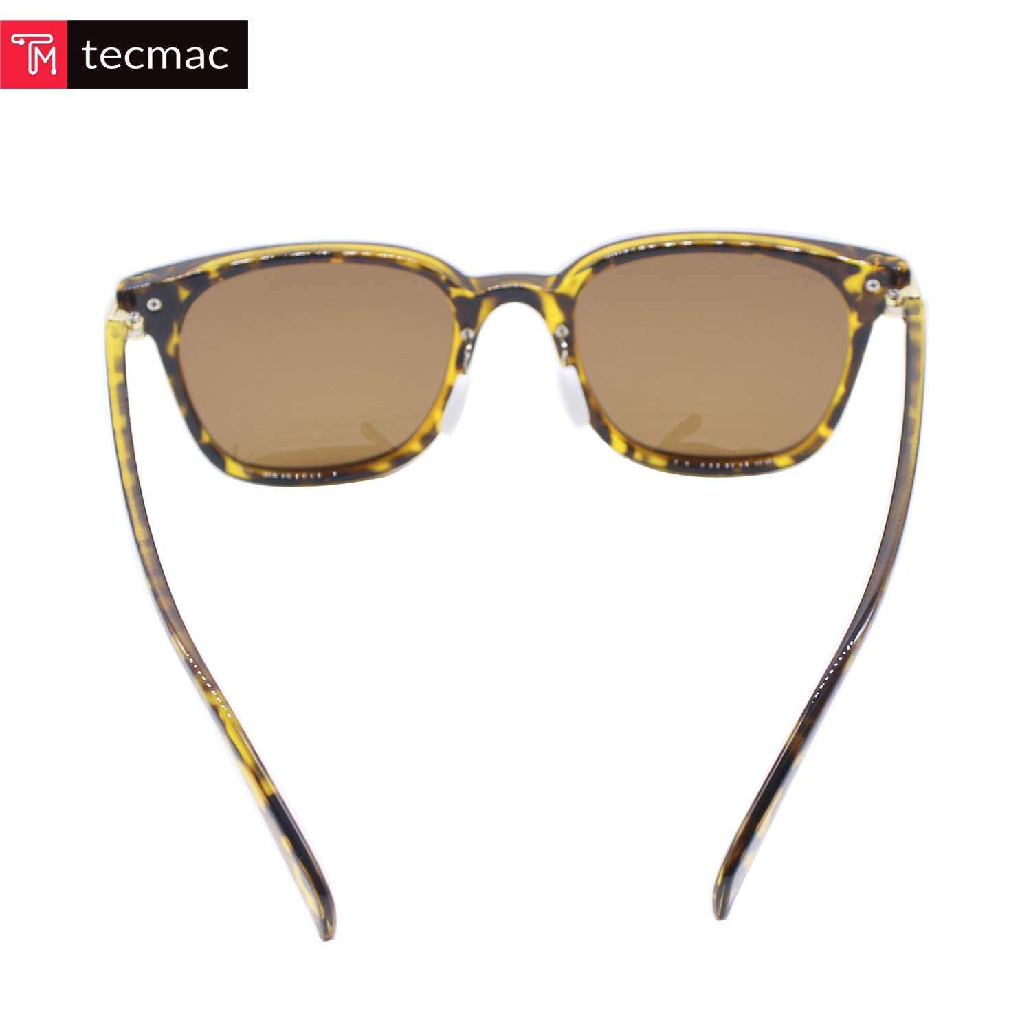 TecMac P0811 Wayfarer UV400 Polarized Mirror Lens Leopard Print Design Sunglasses for Unisex for Driving, Fishing, Outdoor Activities (Brown) 5
