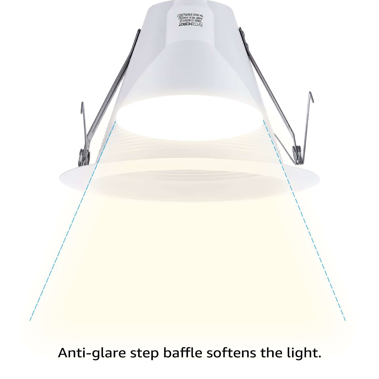TORCHSTAR 6 Inch Recessed Can Light Trim Bundle PAR38 LED Flood Light Bulb, 12-Pack White Air Tight Baffle Trim, White & 6-Pack PAR38 LED Flood Light Bulb 3